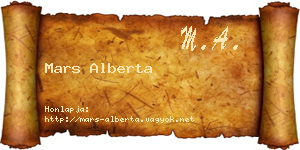Mars Alberta névjegykártya